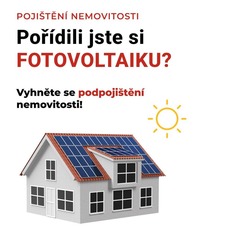 Rodinný dům s fotovoltaikou na střeše – po instalaci FVE je potřeba navýšit pojištění nemovitosti